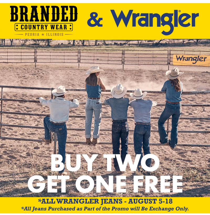 Wrangler Buy 2, Get 1 Free Jeans Event Is Back at Branded!