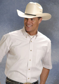 Cinch Men's S/S Classic Fit Western Button Down Shirt in White