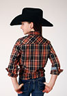 Roper Girl's Plaid Snap Front Long Sleeve Western Shirt