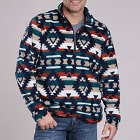 Roper Men's Aztec 1/4 Zip Micro Fleece Pullover (Available in 2 Colors)