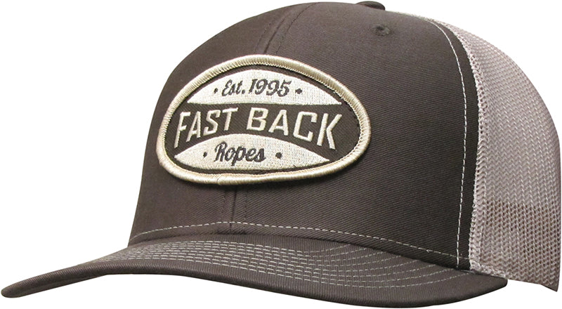 Fast Back Men's Embroidered Logo Patch Trucker Cap in Brown/Khaki