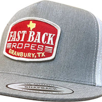 Fast Back Men's Embroidered Logo Patch Trucker Cap in Heather Grey/White