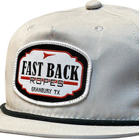 Fast Back Men's Embroidered Logo Patch Rope Trucker Cap in Grey