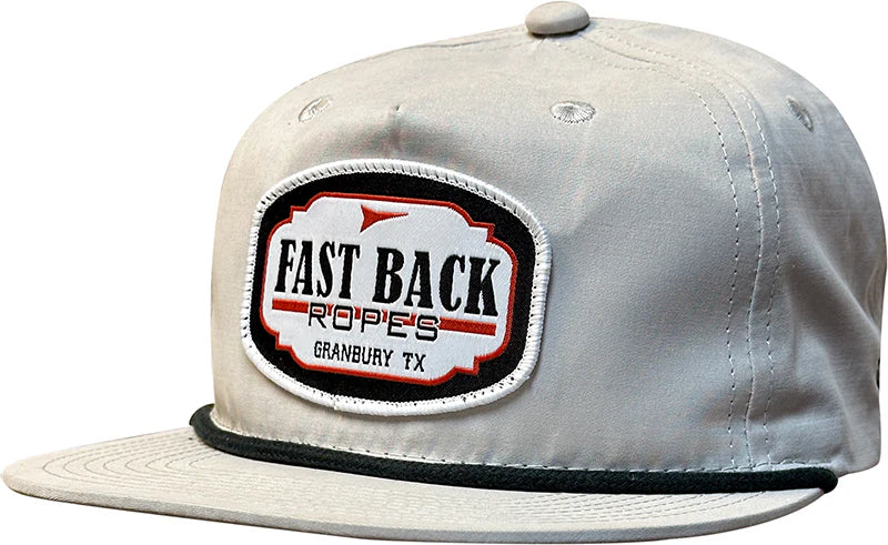 Fast Back Men's Embroidered Logo Patch Rope Trucker Cap in Grey