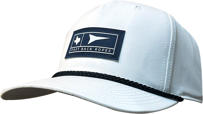 Fast Back Men's Logo Patch Rope Trucker Cap in White