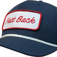 Fast Back Men's Embroidered Logo Patch Rope Trucker Cap in Navy