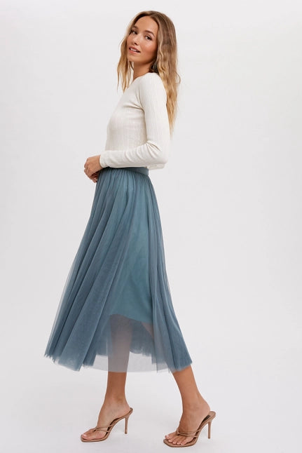 Women's Tulle Midi Skirt (Available in Two Colors)