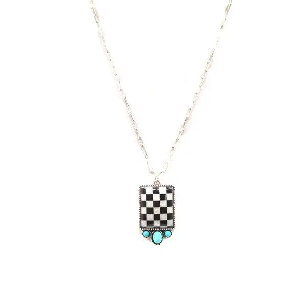 Western Rectangle Checker Necklace