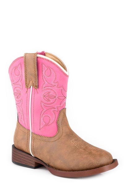 Roper Cowbabies Ainsley Pink Infant and Toddler Boot