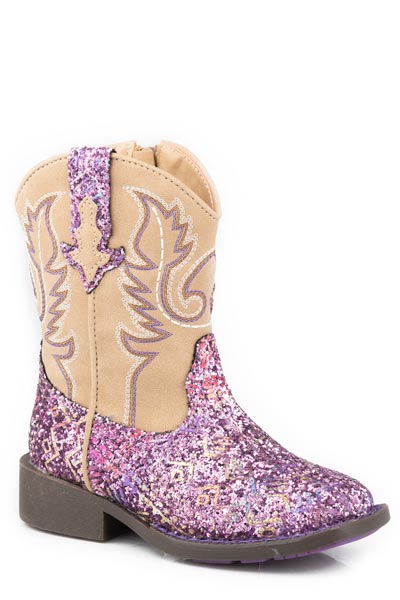 Roper Toddler Girl's Aztec Glitter Boots in Lavender