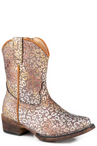 Roper Toddler Girl's Riley Faux Leather Leopard Western Boot