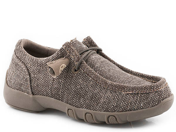 Roper Boy's Chillin Brown Canvas Driving Moc