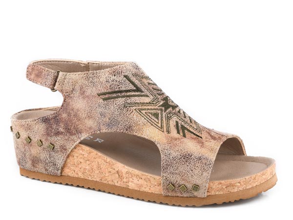 Roper Women's Josie Aztec Cork Wedge Sandal