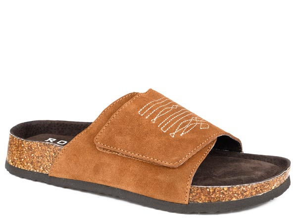 Roper Women's Nomad Tan Cow Suede Slide in Tan