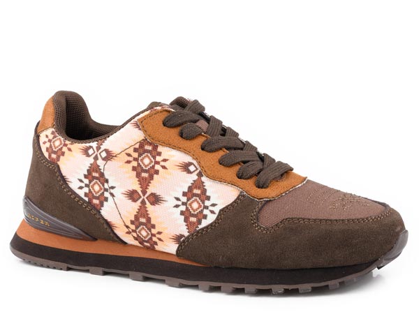 Roper Women's Giddyup Aztec Retro Lace Up Jogger in Brown