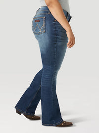 Wrangler Retro Women's Mae Mid Rise Bootcut Jean in Dark Blue (Available in Regular & Plus Sizes)
