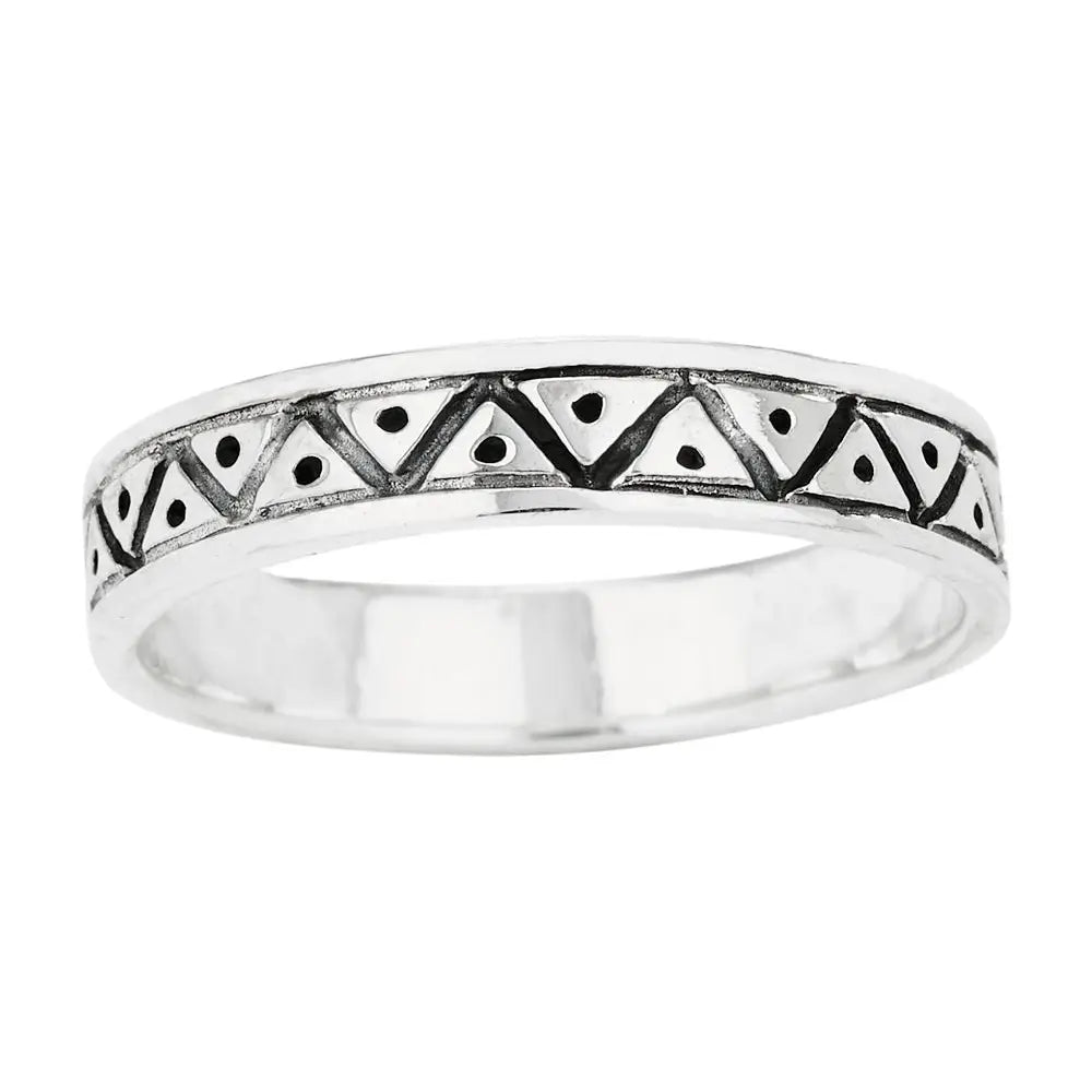 Sterling Silver Tribal Print Ring