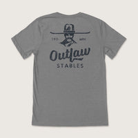 Cowboy Cool "Outlaw Stables" Graphic Tee in Deep Heather