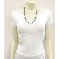 21" Cluster Stone and Silver Navajo Inspired Bead Necklace