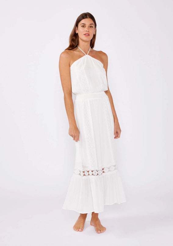 white eyelet embroidered dress Olivaceous Kelly White Eyelet Puff Sleeve Shift Dress - Size M - Tunic - Summer - Vacation - Resort - Graduation main image 0