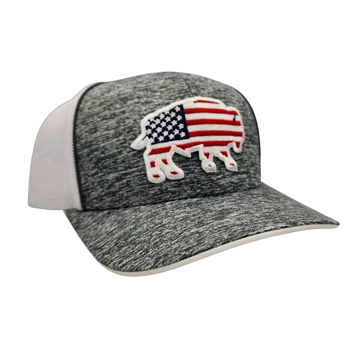 Red Dirt Hat Co. "USA Buffalo" Hat in Grey/White