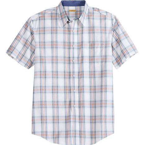 Tin Haul Men's S/S Tupelo Plaid Western Snap Shirt in Grey