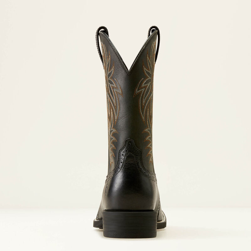 Ariat Men's Sport Western Wide Square Toe Cowboy Boot in Black Deertan/Black