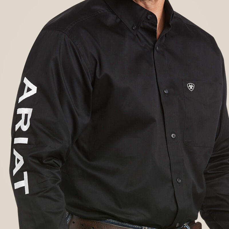 Ariat Men's Team Logo Twill Classic Fit Black/White Button Down