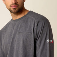 Ariat Men's FR Air Crew Long Sleeve T-Shirt in Charcoal