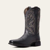 Ariat Men's Sport Herdsman Western Boot in Black Deertan