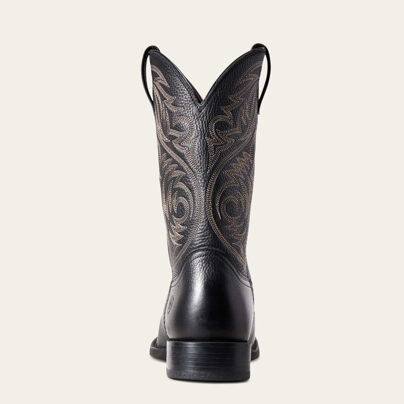 Ariat Men's Sport Herdsman Western Boot in Black Deertan