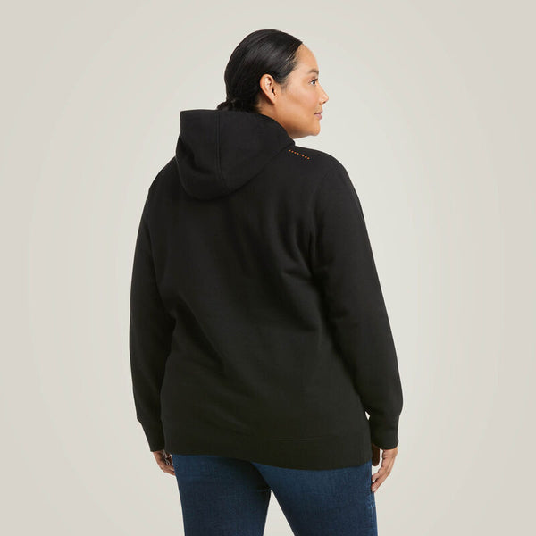 Ariat Women's Plus Rebar Graphic Hoodie in Black/Purple