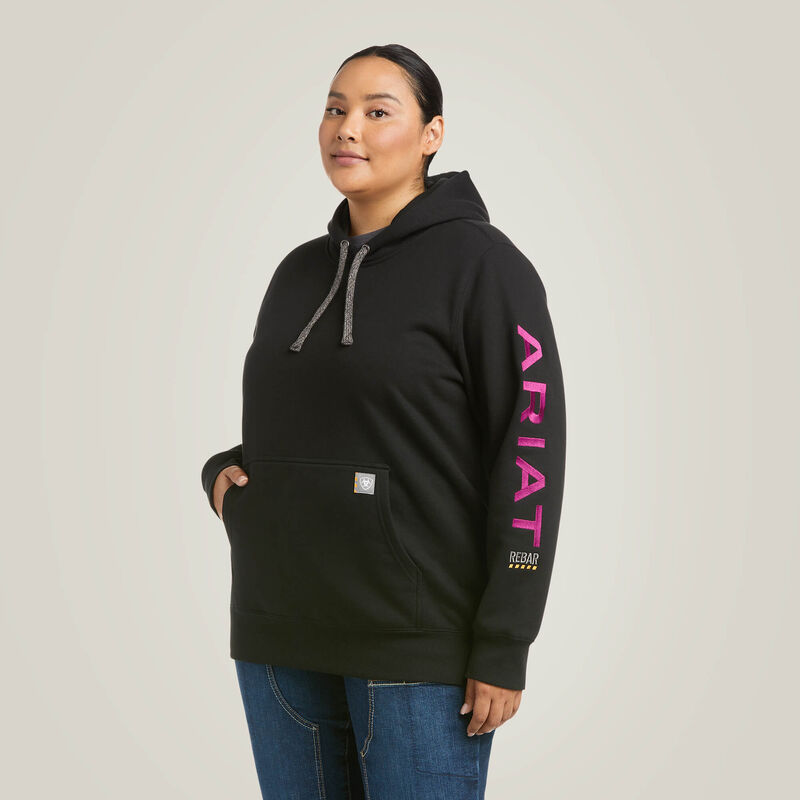 Ariat Women's Plus Rebar Graphic Hoodie in Black/Purple
