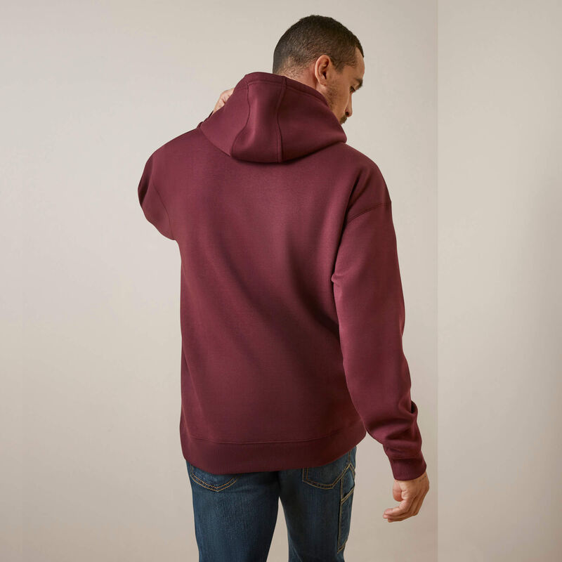 Ariat Men's Rebar Logo Hoodie in Malbec & Brick Red – Branded Country Wear