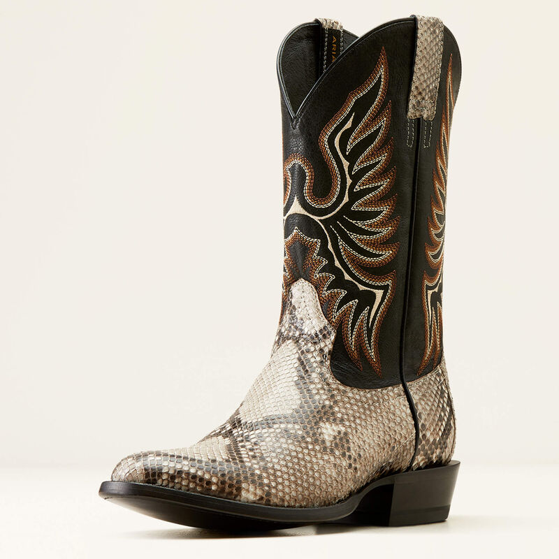 Ariat Men's Slick Cowboy Boot in Natural Python/Luxe Black