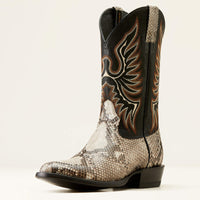 Ariat Men's Slick Cowboy Boot in Natural Python/Luxe Black