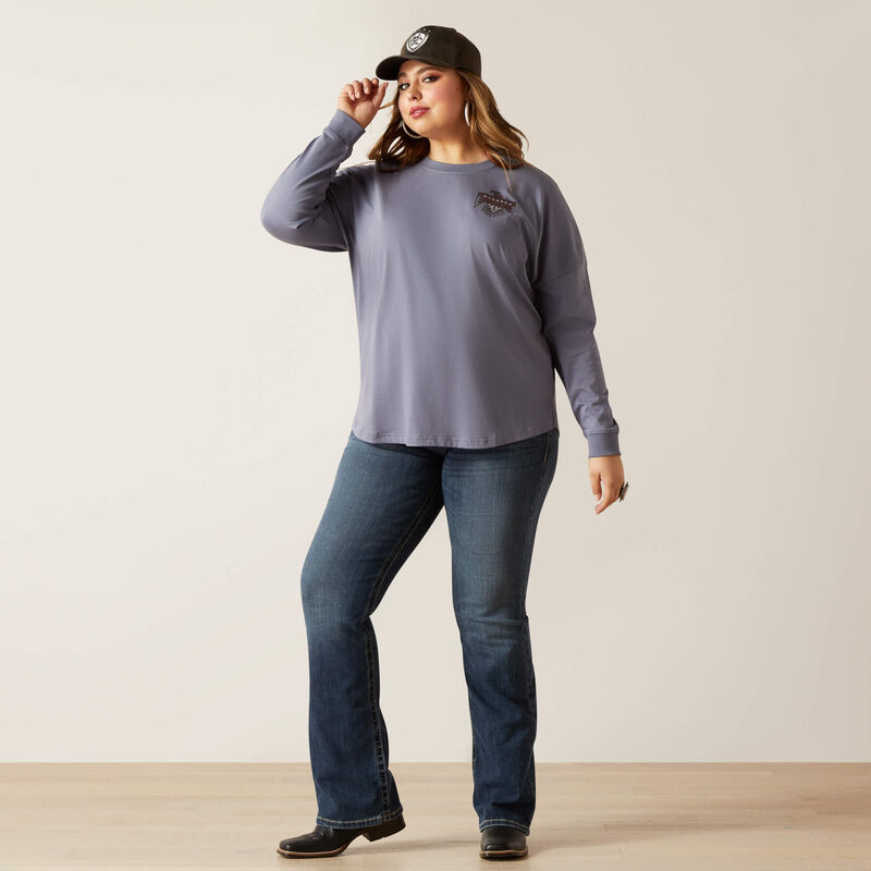 Ariat Women's Thunderbird Long Sleeve T-Shirt in Folkstone Grey (Available in Regular & Plus Sizes)
