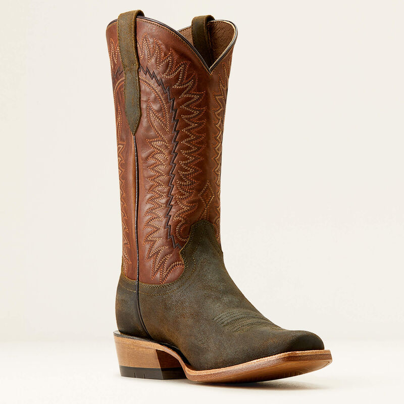 Ariat Men's Futurity Time Western Boot in Olive Roughout/ Copper Crunch