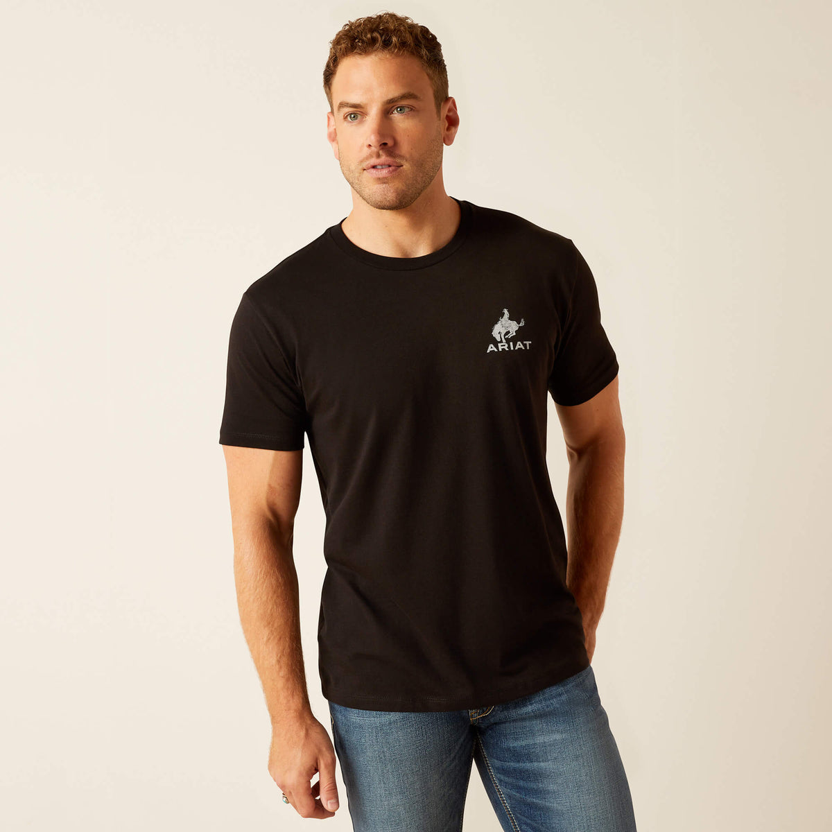 Ariat Men's Bronco Flag T-Shirt in Black