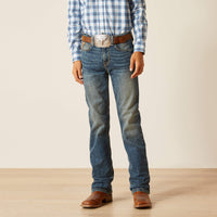 Ariat Boy's B4 Relaxed Sebastian Bootcut Jeans in Wave Wash