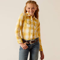 Ariat Girl's Glenrock Western Snap Shirt in Cactus Dobby