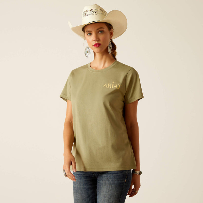 Ariat Women's Desert Scene T-Shirt in Oil Green (Available in Plus Sizes)
