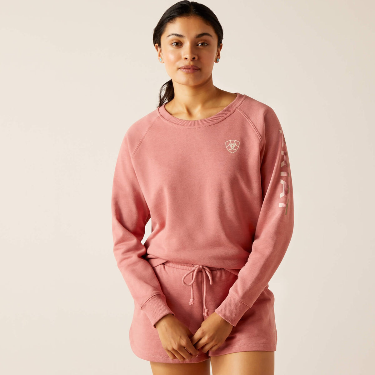 Ariat Women's Logo Sweatshirt in Dusty Rose (Available in Regular & Plus Sizes)