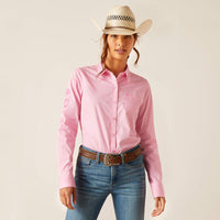 Ariat Women's Kirby L/S Western Stretch Button Down Shirt in Prism Pink