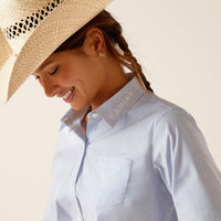 Ariat Women's L/S Team Kirby Western Button Down Shirt in Ultramarine Stripe (Plus Sizes Available)