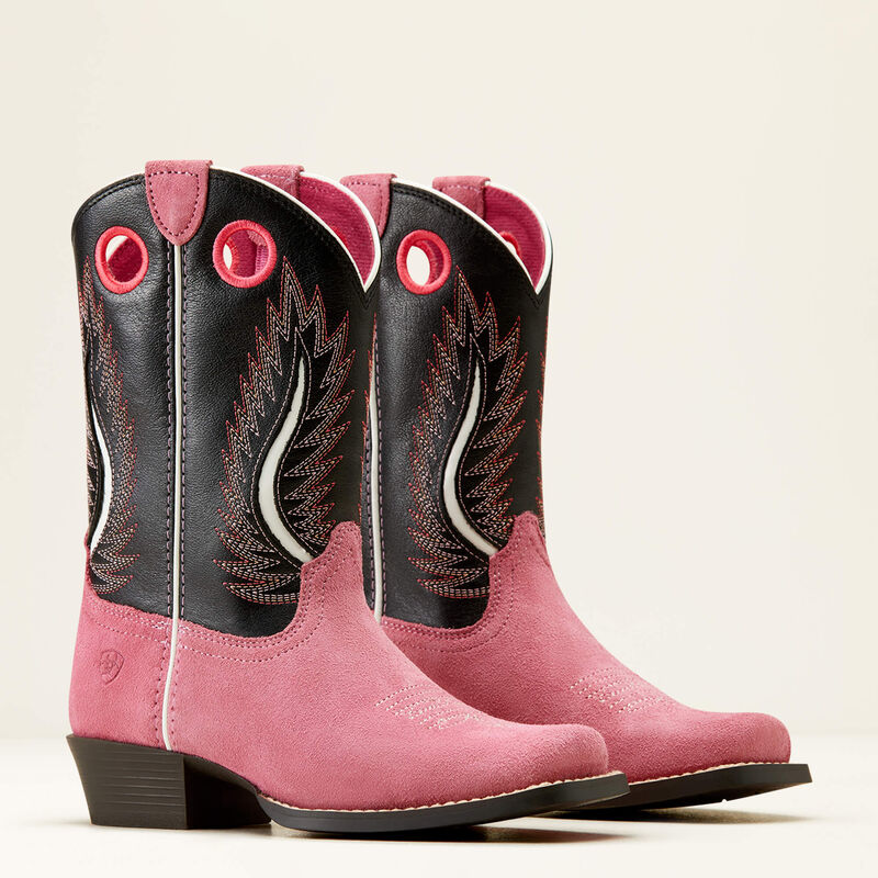 Ariat Kid s Futurity Fort Worth Western Boot in Haute Pink Suede Madison Avenue