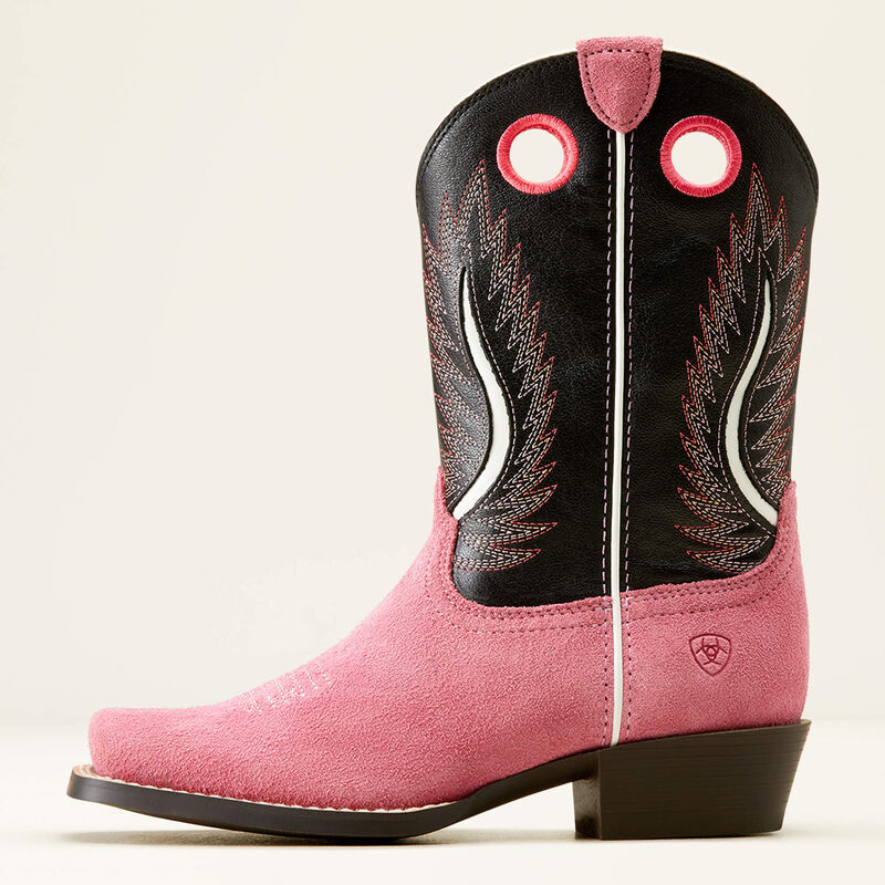 Ariat Kid s Futurity Fort Worth Western Boot in Haute Pink Suede Madi Branded Country Wear