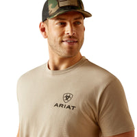 Ariat Men's Wheat Shield T-Shirt in Khaki Heather