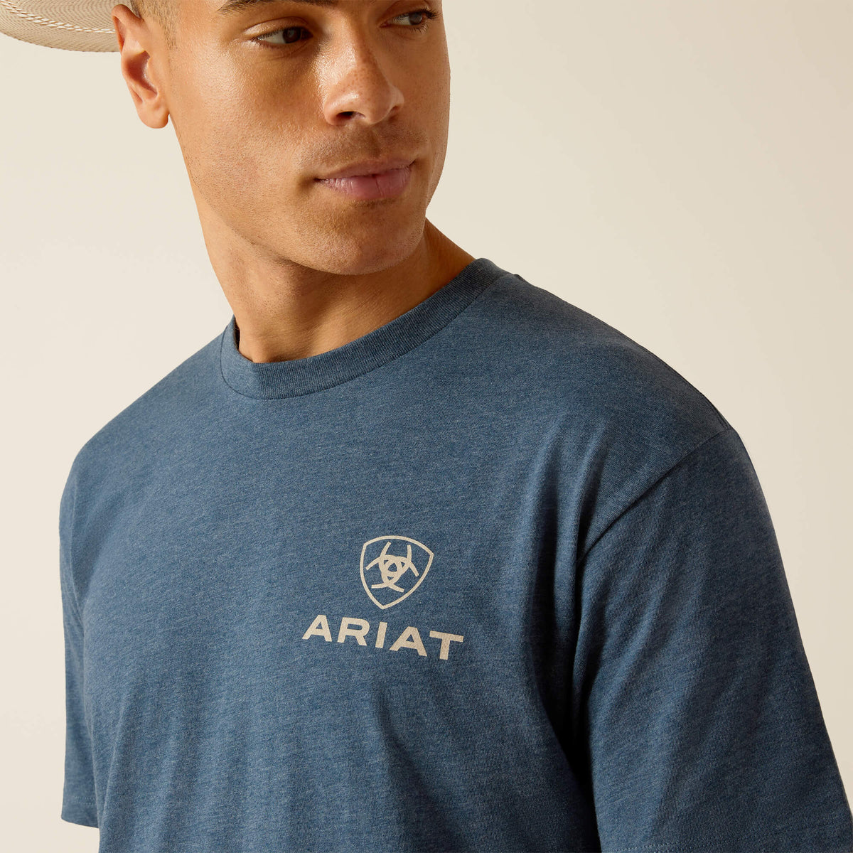 Ariat Men's Southwest Bison T-Shirt in Sailor Blue Heather
