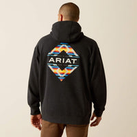 Ariat Men's Diamond Canyon Pullover Hoodie in Black Heather (Available in Tall Sizes)